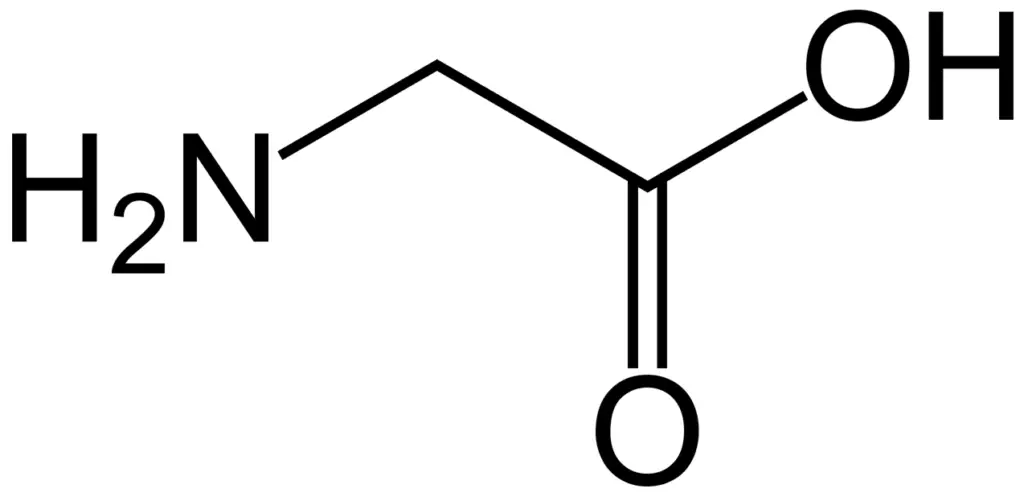 image shows the chemical structure of glycine