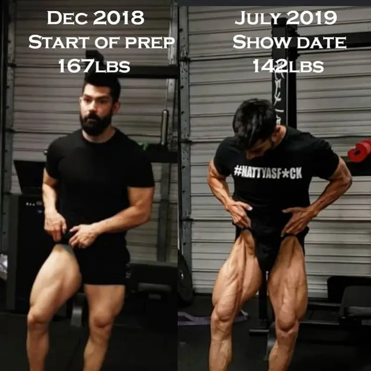 Before and after image showing results of wearing a weighted vest